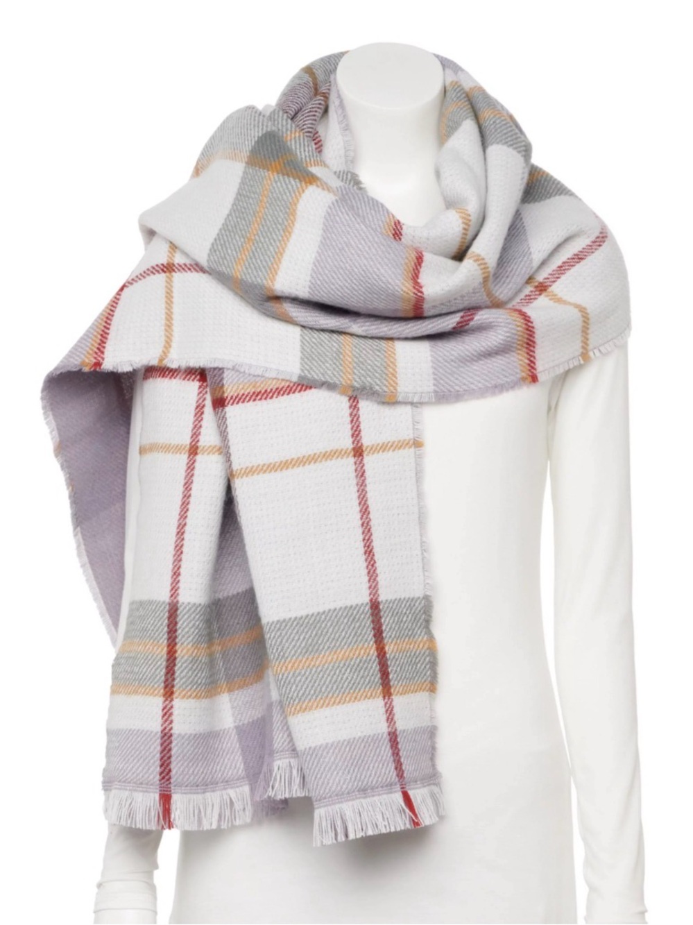 NWOT SONOMA REVERSIBLE PLAID OBLONG SCARF